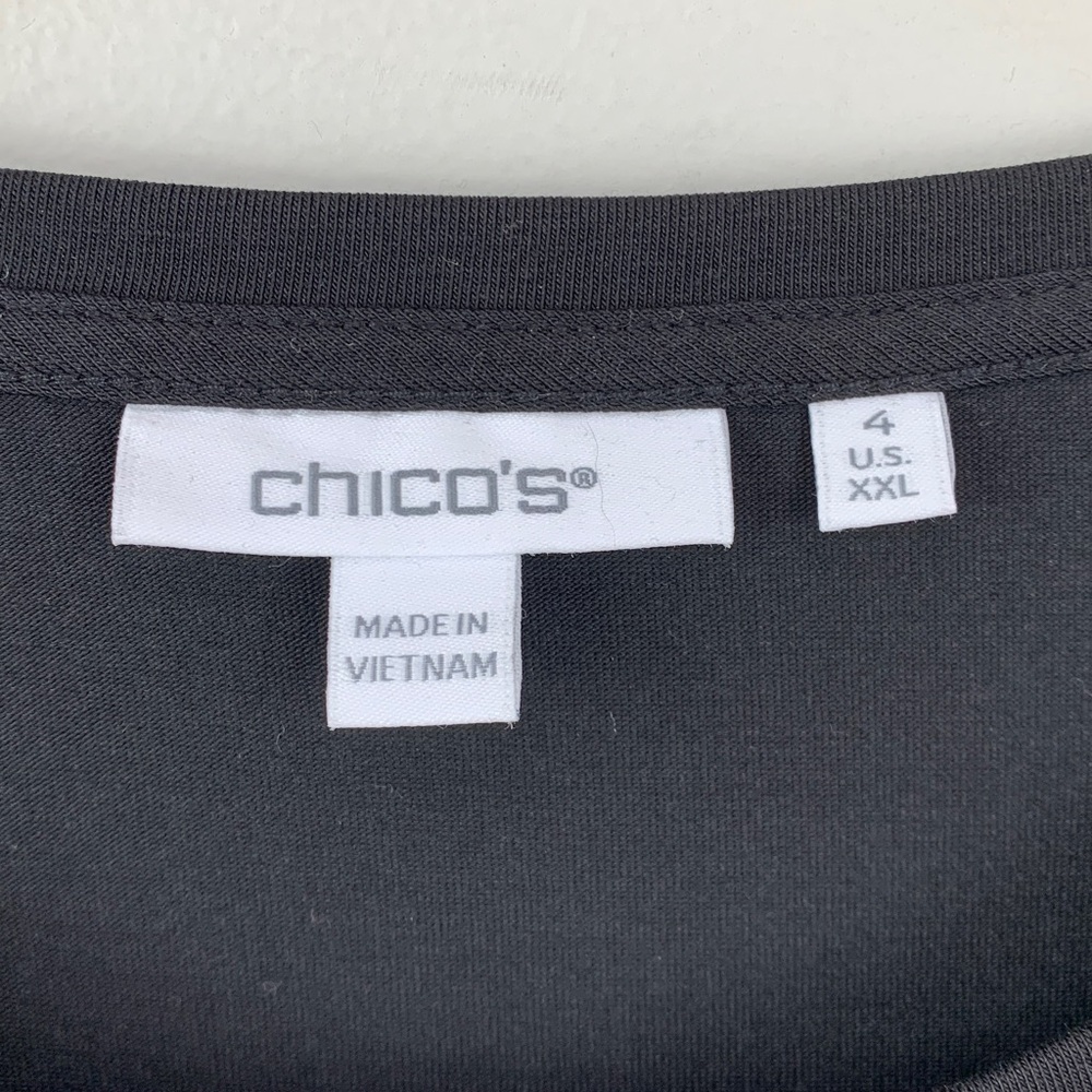 Chico’s Chiffon Sleeve Top in Black NEW! - Picture 4 of 8